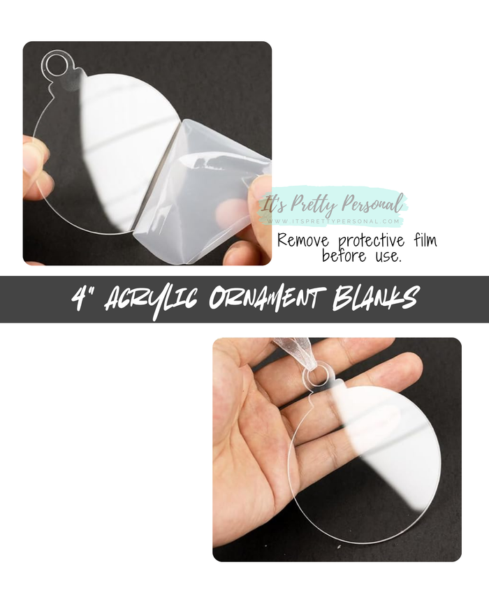 #1- 4" Acrylic Ornament Blanks- 9 pack