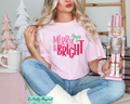 #101 DTF Print-Winter Christmas Pink Merry Bright
