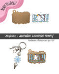 #102B HARDWARE, BEAD + KEYCHAIN KIT- "Christmas Frosty"- FOCAL SHAPE BEAD+ UV DTF + Acrylic Blank