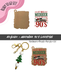 #104B HARDWARE, BEAD + KEYCHAIN KIT- "Christmas 90's"- FOCAL SHAPE BEAD+ UV DTF + Acrylic Blank