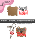 #107B HARDWARE, BEAD + KEYCHAIN KIT- "Sweet But Twisted"- FOCAL SHAPE BEAD+ UV DTF + Acrylic Blank