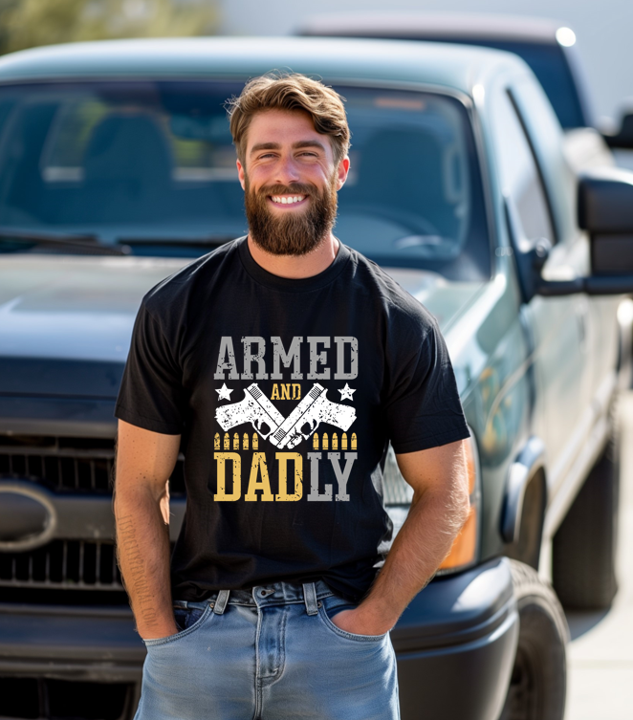 #108 DTF Print- Armed Dadly