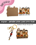 #108B HARDWARE, BEAD + KEYCHAIN KIT- "Autumn Leaves Coffee Please"- BEADS + UV DTF + Acrylic Blank