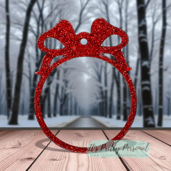 #11-BOW TOP OVERLAY- Ornament Addition Blanks- 2 pack