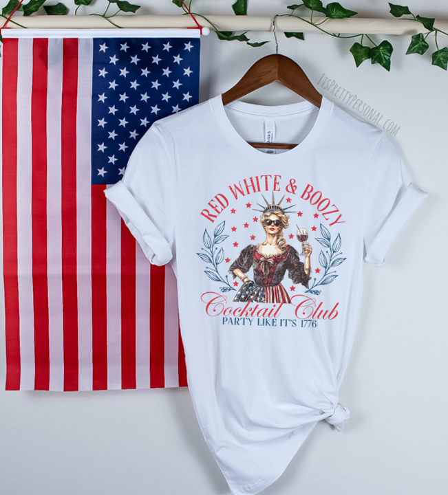 #114 DTF Print- Red, White & Boozy Social Club