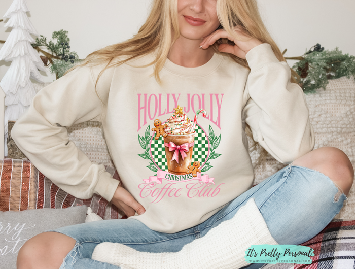 #115 DTF Print- Christmas Holly Jolly Coffee Club