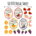 11"x11"- #81-Jar Labels Summer Fruit- UV DTF Decal SHEET