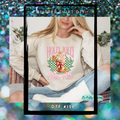 #128 GLITTER SHIRT DTF- Christmas Holly Jolly Coffee Club *read listing.