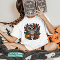 #134 DTF Print- Fall Vibes Owl Faux Stitching