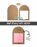 #14- BOW STICKY NOTE HOLDER- Acrylic Blank- 4 pieces total
