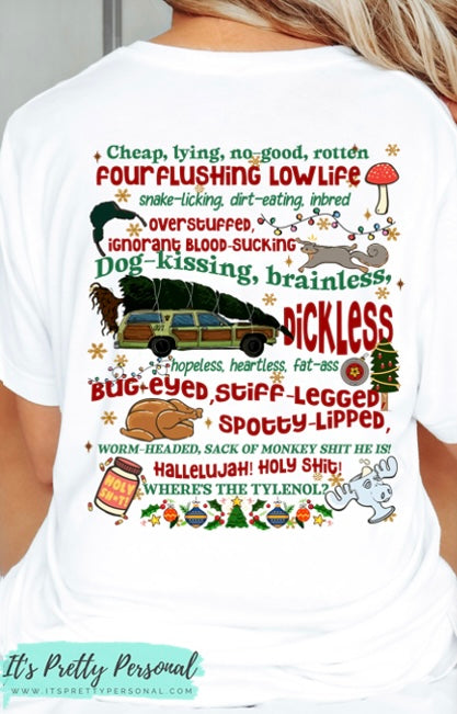 #185 DTF Print- Christmas Vacay Rant Quote Combo Front + Back