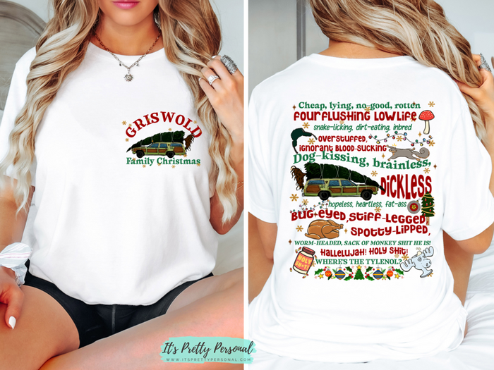 #185 DTF Print- Christmas Vacay Rant Quote Combo Front + Back