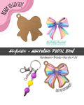 #19B HARDWARE, BEAD + KEYCHAIN KIT- "Pastel Bow"- UV DTF + Acrylic Blank