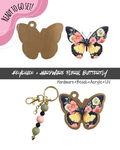 #1B HARDWARE, BEAD + KEYCHAIN KIT- "Floral Butterfly"- UV DTF + Acrylic Blank
