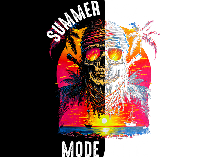 #206 DTF Print- Summer Vacation- Half Tone (FOR BLACK SHIRTS ONLY)
