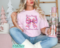 #25 DTF Print- Pink Bows, Kisses, Christmas Wishes