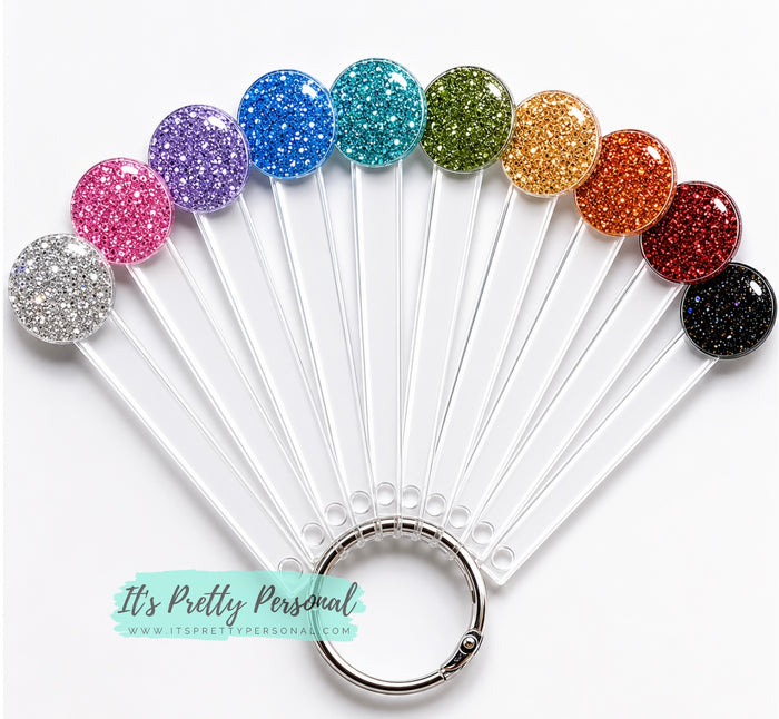 #26 Glitter Swatch Sample Acrylic Blank- 10 pieces total