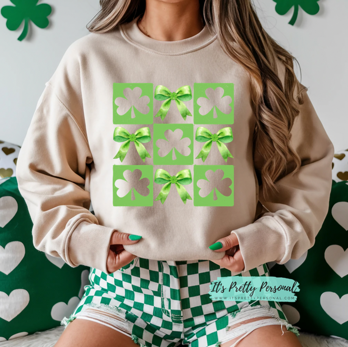 #27 DTF Print-St Patrick's Bows Clovers