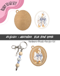 #30B HARDWARE, BEAD + KEYCHAIN KIT- "Blue Bow Goose"- UV DTF + Acrylic Blank