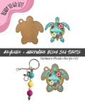 #40B HARDWARE, BEAD + KEYCHAIN KIT- "Bling Sea Turtle"- UV DTF + Acrylic Blank