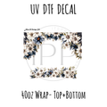 40oz Design #14- Navy Floral - Top + Bottom