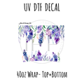 40oz Design #15- Lavender Floral - Top + Bottom