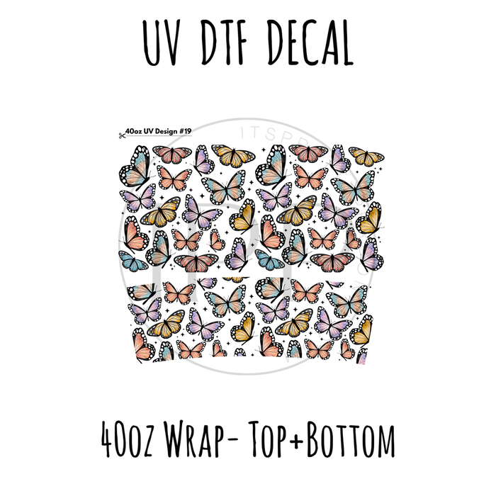 40oz Design #19-Butterflies - Top + Bottom