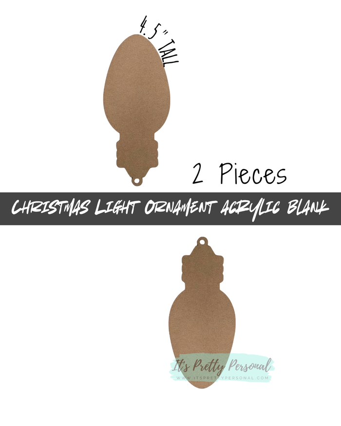 #45- Christmas Light Acrylic Blanks- 2 pieces total