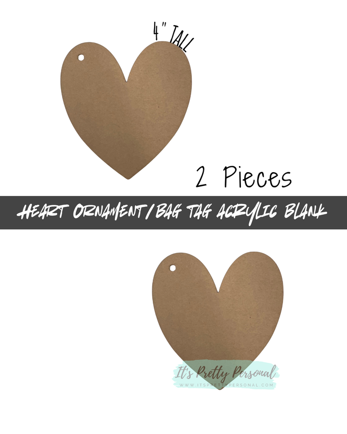 #48- Big Heart Acrylic Blanks- 2 pieces total