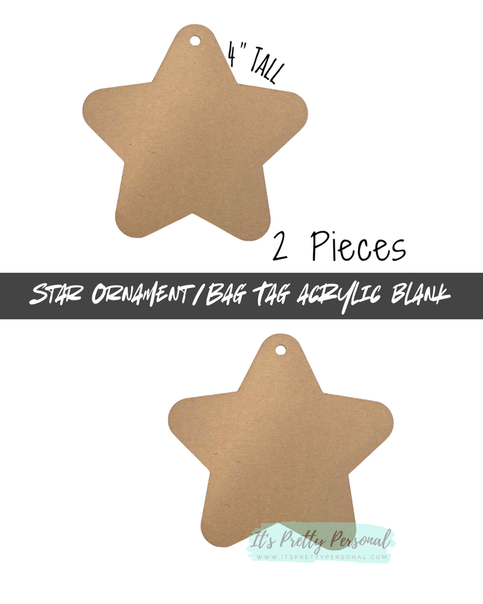 #49- Star Shape Acrylic Blanks- 2 pieces total
