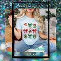 #50 GLITTER SHIRT DTF- Classic Christmas Bows, Santa *read listing.
