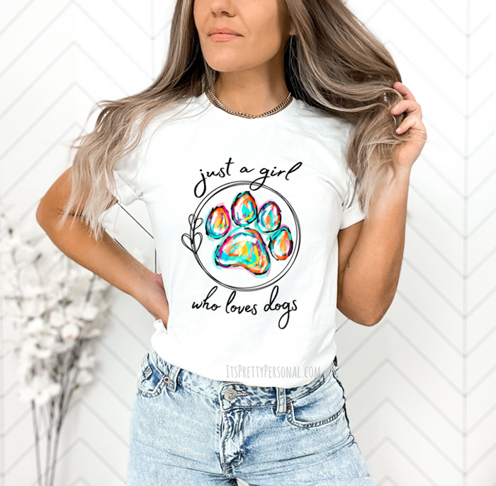 #57 DTF Print- Girl Who Loves Dogs