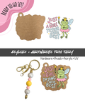 #58B HARDWARE, BEAD + KEYCHAIN KIT- "Frog Fairy"- UV DTF + Acrylic Blank