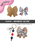 #62B HARDWARE, BEAD + KEYCHAIN KIT- "USA Bow"- UV DTF + Acrylic Blank