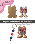 #63B HARDWARE, BEAD + KEYCHAIN KIT- "USA Bow Boots"- UV DTF + Acrylic Blank