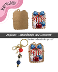 #64B HARDWARE, BEAD + KEYCHAIN KIT- "USA Cherries"- UV DTF + Acrylic Blank