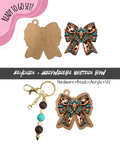 #67B HARDWARE, BEAD + KEYCHAIN KIT- "Western Bow"- UV DTF + Acrylic Blank