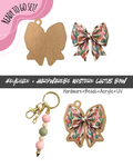 #68B HARDWARE, BEAD + KEYCHAIN KIT- "Western Cactus Bow"- UV DTF + Acrylic Blank