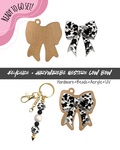 #69B HARDWARE, BEAD + KEYCHAIN KIT- "Western Cow Bow"- UV DTF + Acrylic Blank