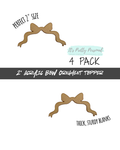 #7- Ribbon Acrylic Bow Ornament Topper Blanks- 4 pack