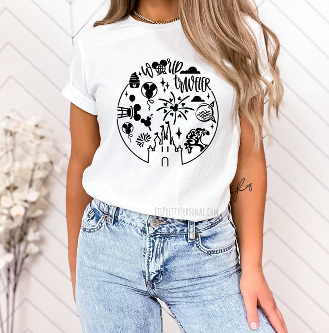 #70 DTF Print- World Traveler
