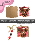 #76B HARDWARE, BEAD + KEYCHAIN KIT- "CHRISTMAS HIGHLAND COW"- UV DTF + Acrylic Blank