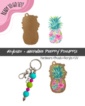 #78B HARDWARE, BEAD + KEYCHAIN KIT- "Floral Preppy Pineapple"- UV DTF + Acrylic Blank