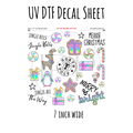 7"x7"- #101- Pastel Holiday Christmas  - UV DTF Decal SHEET