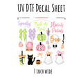 7"x7"- #110- Cute Basic Witch Cerra Shop- UV DTF Decal SHEET