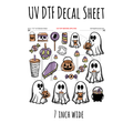 7"x7"- #111- Ghost Trick Or Treat Cerra Shop- UV DTF Decal SHEET