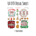 7"x7"- #119- Christmas Tree Cake Elements - UV DTF Decal SHEET