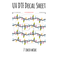 7"x7"- #120- Christmas Light Strings - UV DTF Decal SHEET