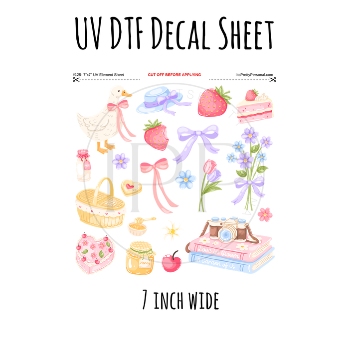 7"x7"- #125-Book Goose Love Garden- UV DTF Decal SHEET