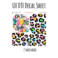 7"x7"- #135- Neon Leopard For Peeps Sake - UV DTF Decal SHEET